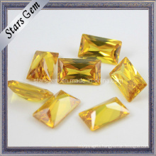 Beautiful Yellow Rectangle Shape Princess Cut Cubic Zirconia Gemstone